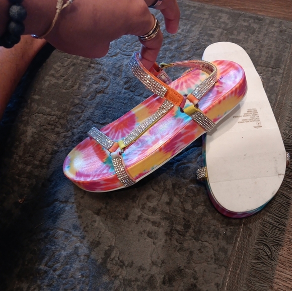 Madden Girl M Royal Sandals Tie Dye Bling  Womens Size 4 - Picture 5 of 5